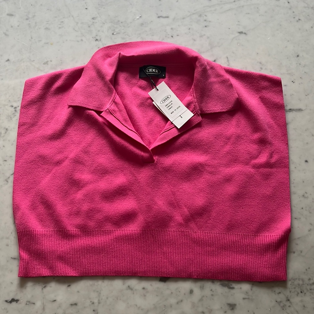 Cider Polo Crop Top Sweater